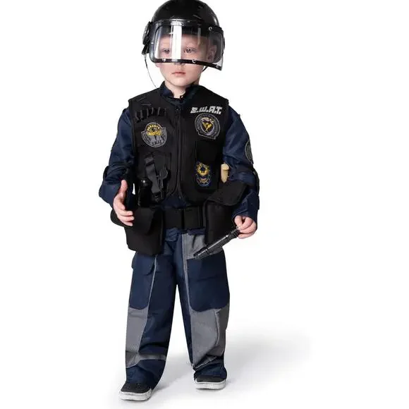 Swat Team Gear Halloween Costume Accessories Medium (8-10) yrs Career Day Outfit - Picture 3 of 10
